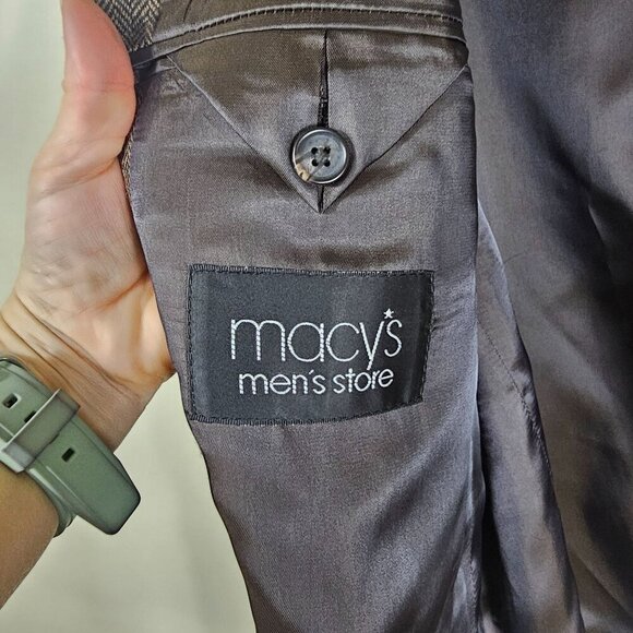 Lauren Ralph Lauren Mens Wool Blazer Brown Herringbone 2 Button Academia Sz 42S - Picture 8 of 9